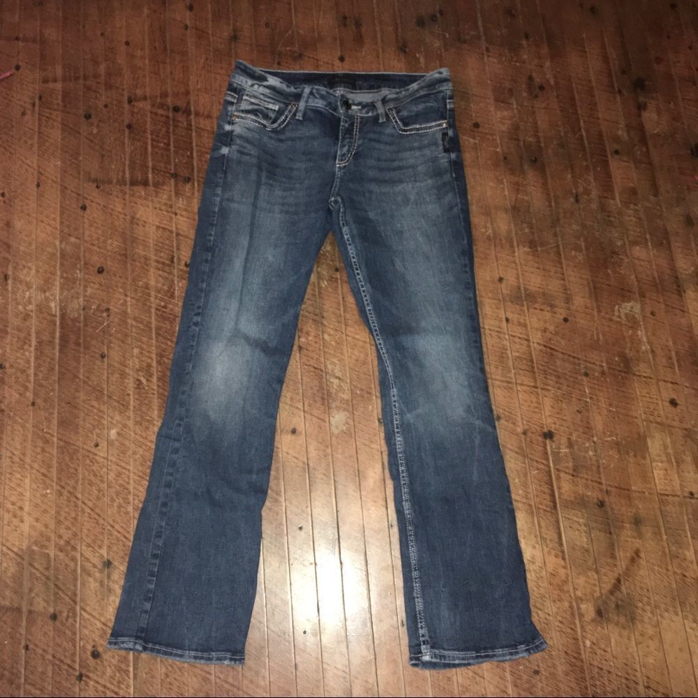 Silver Suki Slim distressed cowboycore western jeans